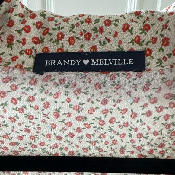 Brandy Melville floral 70s style bell sleeve ivory cream blouse size women M - Picture 6 of 7